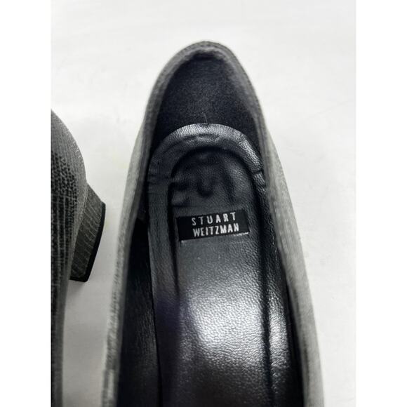 Stuart Weitzman Pump Women's Closed Toe Heels‎ Shoes Faux Leather Black Size 6W - Picture 2 of 8